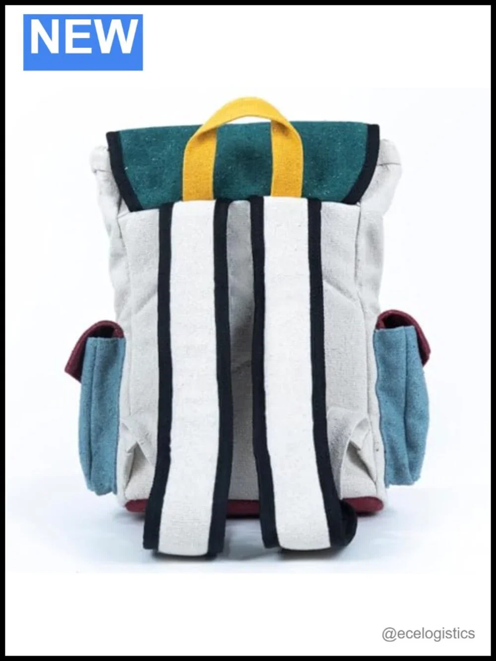 Mini Hemp Backpack with Odor Sealing Pocket, Drawstring Closure, Adjustable